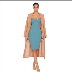 Waterfall Longline Coat in Camel